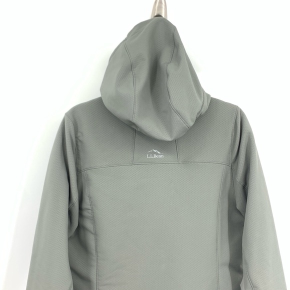 LL Bean Jacket Women Size Large Zip Front Coat Gray Storm Fleece Pro Lined Hood - Picture 6 of 9
